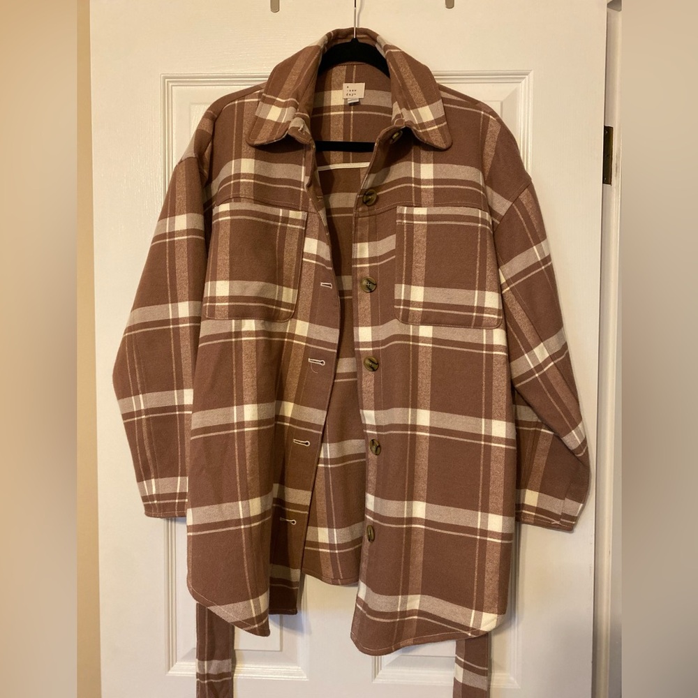 Pink/brown shacket